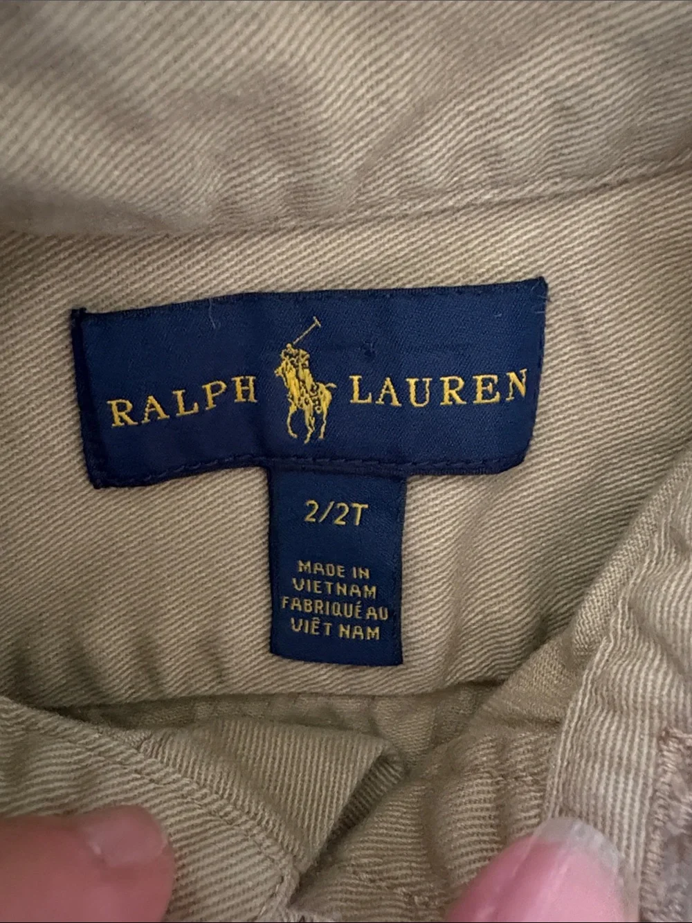 Ralph Lauren Girls Beige Button-Front Flared Shirt Dress *No Belt* EUC 2T